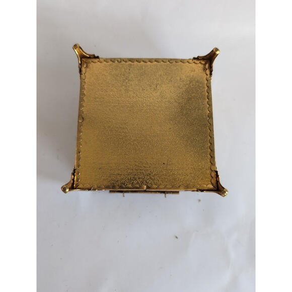 Vtg Jewelry Box Casket Beveled Glass Hollywood Regency Filigree Ormolu - Picture 6 of 7